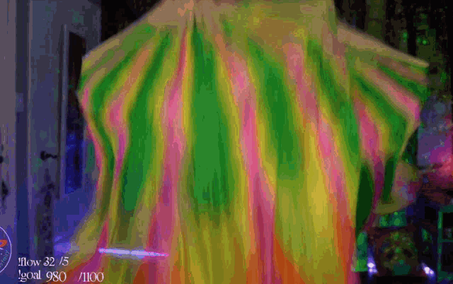 a computer screen shows a colorful umbrella with a goal of 980 and 1100