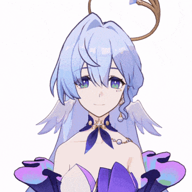 a drawing of a girl with wings and a star on her neck