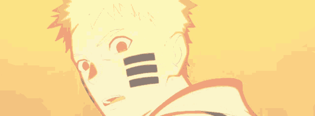 a close up of a person 's face with a yellow background