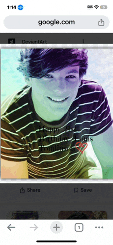 a phone screen shows a picture of a young man and says google.com in the upper right corner