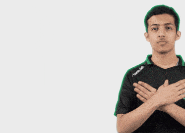 a man in a black shirt with the word kudy on the sleeve