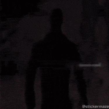 a silhouette of a man with a skeleton behind him and the words stickermaze on the bottom
