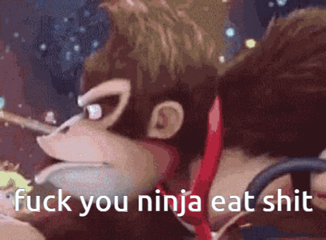 donkey kong says " fuck you ninja eat shit " in a video game