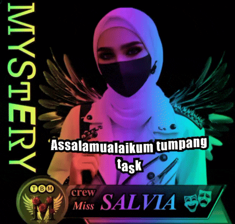 a poster with a woman wearing a mask and the name salvia on it