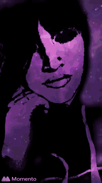 a purple background with a momento logo on the bottom right