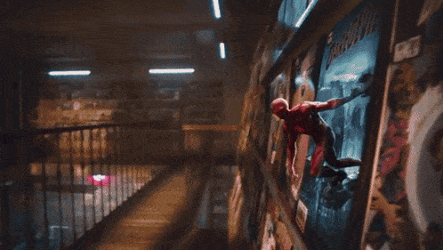 a painting of daredevil in a red suit with a d on his chest