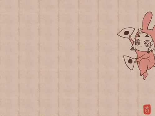 a drawing of a person dressed as a bunny and another person dressed as a frog