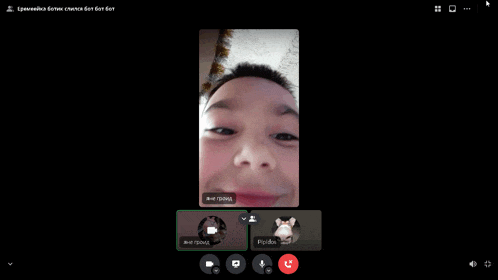 a screen shot of a video call with a person named pivida on it