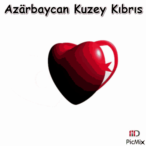 two hearts with the flags of azerbaijan and kibris on them