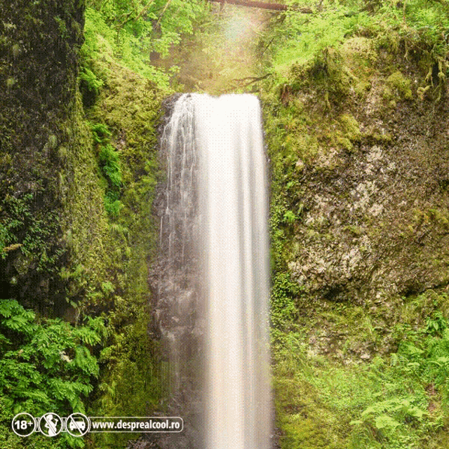 a picture of a waterfall with the website www.desprealcool.ro
