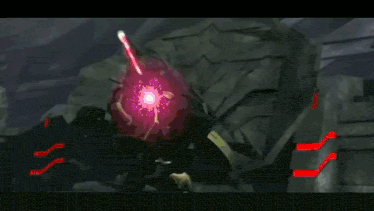 a computer generated image of a robot shooting a red light