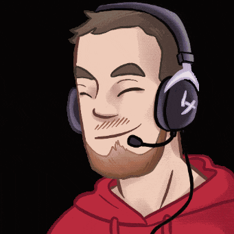a cartoon of a man wearing headphones with the letter x on it