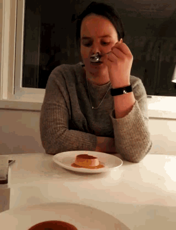 Flan Eating GIF - Flan Eating Dessert GIFs