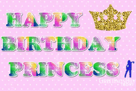 a pink polka dot background with the words happy birthday princess