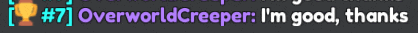 a blurred image of the words overworld creeper i 'm good thanks # 7