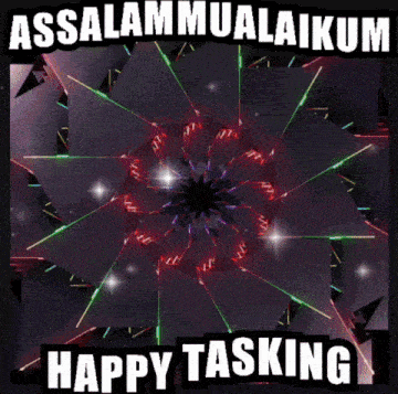 a picture of a woman in a circle with the words happy tasking