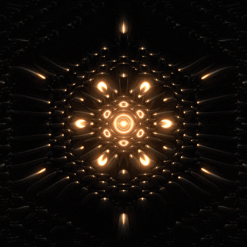 a black background with a circular pattern of lights in the center