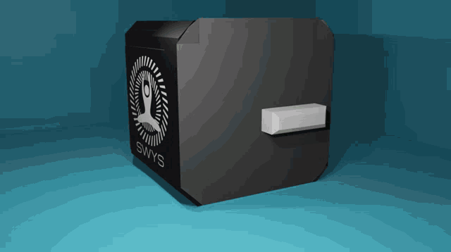 a black box that says swys on the side
