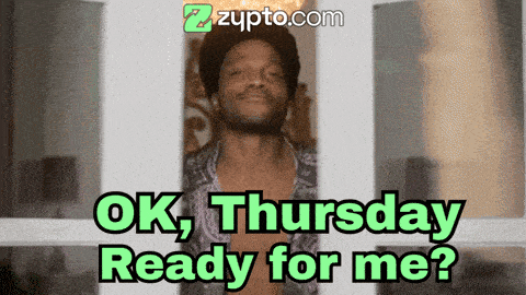 a picture of a man with the words ok thursday ready for me below him