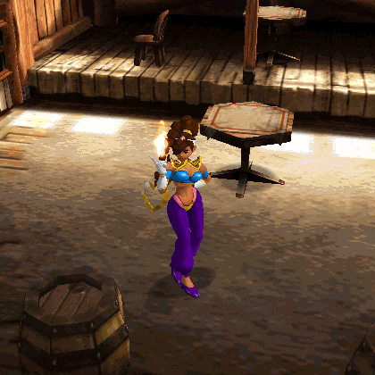 a woman in purple pants is holding a flaming object