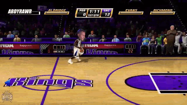 a basketball game is being played between the kings and the albridge kings