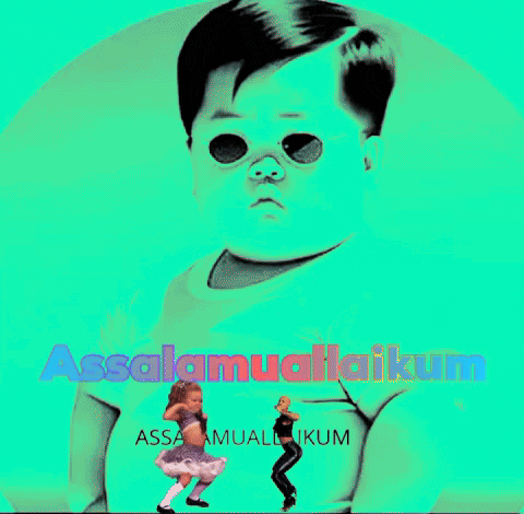 a picture of a baby with the words assalamualaikum written on it