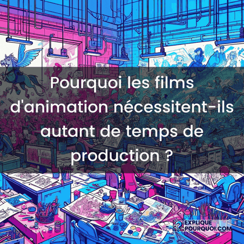 a poster that says pourquoi les films d ' animation necessitent-ils autant de temps de production