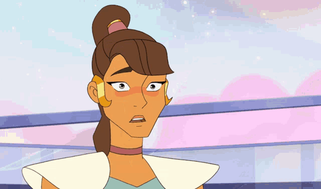 a cartoon woman is holding a broom in her hand