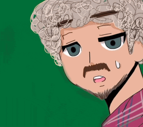a cartoon drawing of a man wearing a shirt that says i love peanut butter