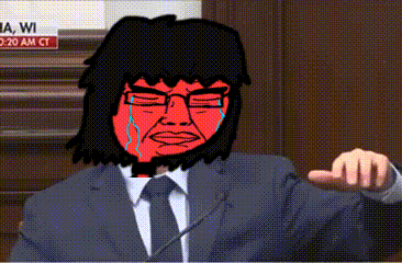 a cartoon of a man in a suit and tie giving a thumbs down
