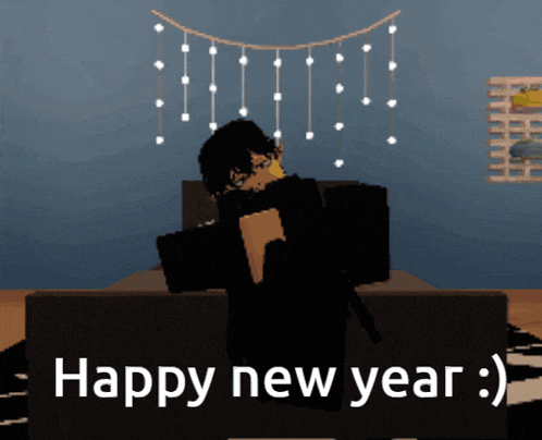 a picture of a person with the words happy new year written on it