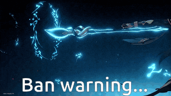 a blue background with the words ban warning
