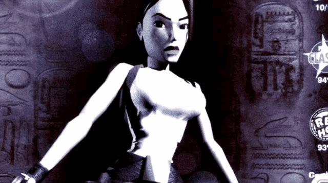 a black and white image of a naked woman with a glass logo in the background