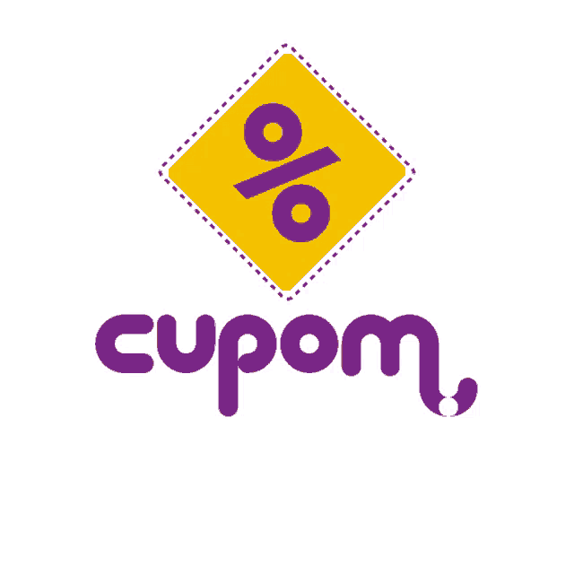 a logo for cupom integrado has a yellow square with a percent sign
