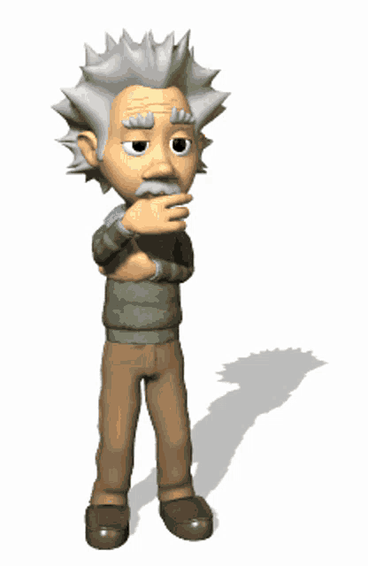 a cartoon man with gray hair and a mustache giving a peace sign