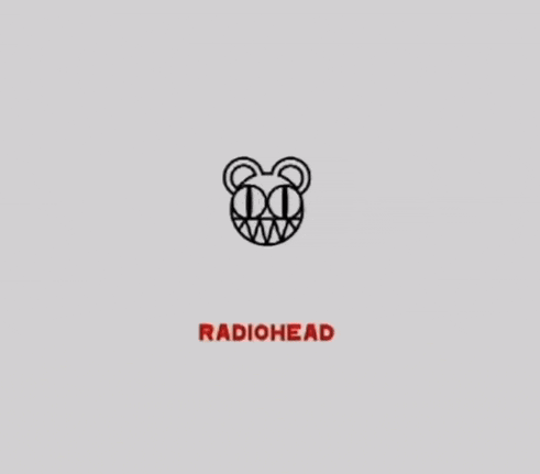 a drawing of a bear with the word radiohead below it