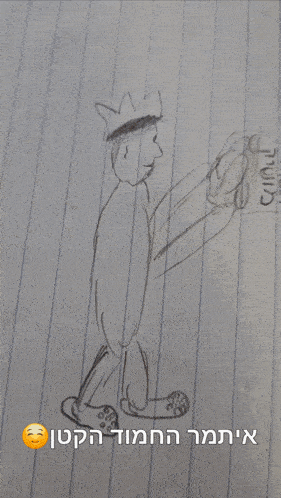 a drawing of a cat and a lion on a piece of graph paper