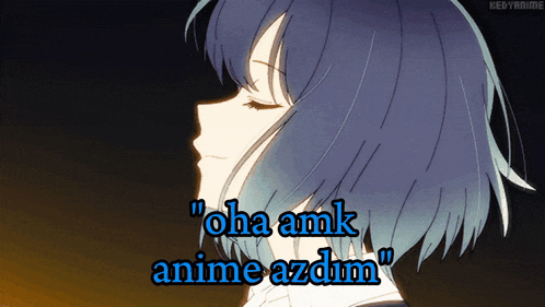 a picture of a girl with the words " oha amk anime azdim "
