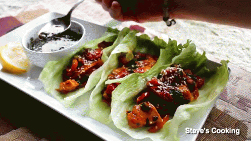 Chicken Lettuce Wraps GIF - Chicken Lettucewraps Healthy GIFs