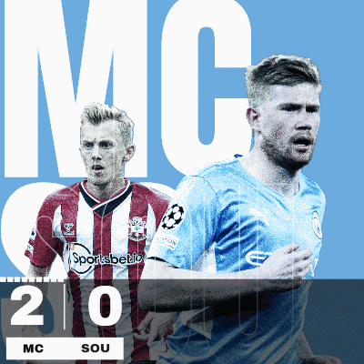 Manchester City F.C. (2) Vs. Southampton F.C. (0) Half-time Break GIF