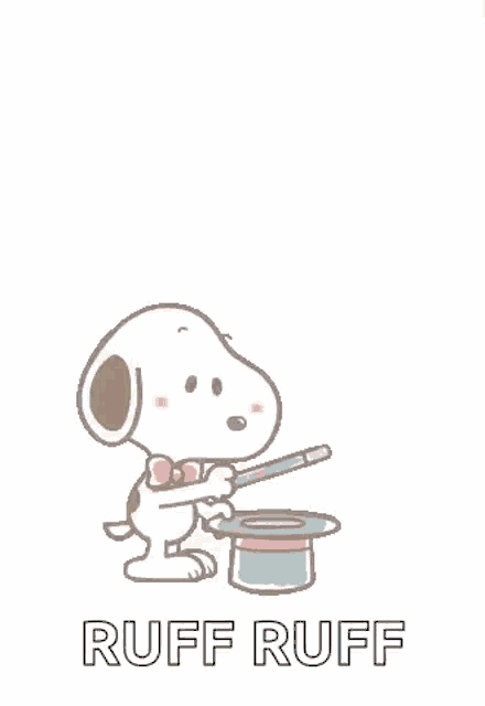 a congratulations card with snoopy holding a top hat