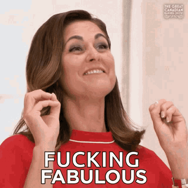 a woman says fucking fabulous while looking up