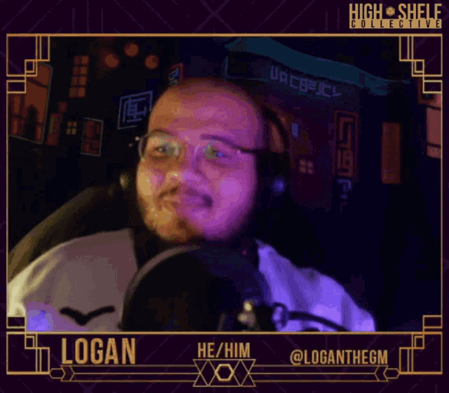 a picture of a man with the name logan on the bottom
