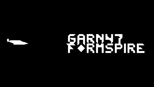 a black background with a white arrow pointing to the right and the words garnyj formspire