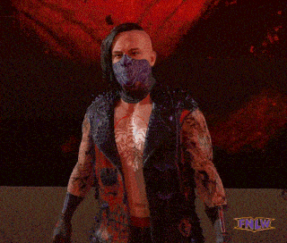 a man wearing a mask with the name david blake