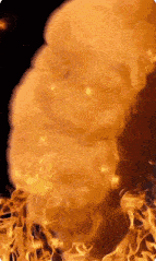 a close up of a fireball with smoke coming out of it .