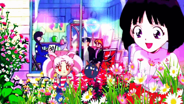 Chibiusa Hotaru GIF - Chibiusa Hotaru Flowers GIFs