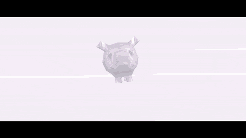a cartoon hippopotamus is walking on a purple and pink background