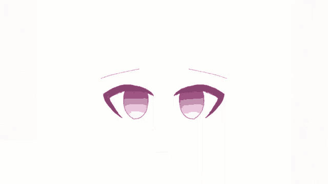a pair of purple anime eyes on a white background .