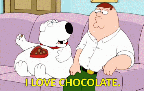 I Love Chocolate GIF - Family Guy Brian Griffin Peter Griffin GIFs